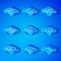 Set line Network cloud connection, Different files, Hierarchy organogram chart, Cloud technology data transfer, Monitor Royalty Free Stock Photo