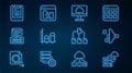 Set line Network cloud connection, Filter setting, Cloud technology data transfer, Data analysis, Server, Data, Web Royalty Free Stock Photo