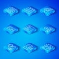 Set line Network cloud connection, Loading data window, Cloud technology transfer, Computer network, Search computing Royalty Free Stock Photo
