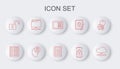 Set line Network cloud connection, Server, Data, Web Hosting, Safe, Mobile with closed padlock, Open, FTP folder, Human Royalty Free Stock Photo