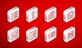 Set line Neural network, Algorithm, Server, Data, Processor CPU, Binary code, and icon. Vector Royalty Free Stock Photo