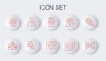 Set line Neural network, Artificial intelligence AI, Server, Data, Humanoid robot, Algorithm, Photo retouching and