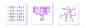 Set line Neural network, Binary code and Server, Data, Web Hosting icon. Vector Royalty Free Stock Photo
