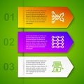 Set line Neural network, and Chat bot. Business infographic template. Vector