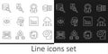 Set line Neural network, Network cloud connection, Robot setting, Humanoid robot, Artificial intelligence AI, Server Royalty Free Stock Photo