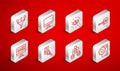 Set line Neural network, Computer monitor, Artificial intelligence AI, Binary code, Server, Data, Funnel filter, Photo Royalty Free Stock Photo