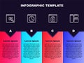 Set line New chat messages notification, Browser window, Online shopping screen and . Business infographic template