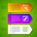 Set line New chat messages notification, Browser window and Search engine. Business infographic template. Vector