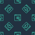 Set line New chat messages notification, Digital speed meter and Cloud upload on seamless pattern. Vector Royalty Free Stock Photo