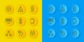 Set line NFT blockchain technology, Binary code, Video graphic card, Digital crypto art, Cryptocurrency wallet, Cyber
