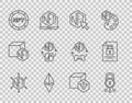 Set line NFT blockchain technology, Cyber security, Digital crypto art, Ethereum ETH, and Document and icon. Vector Royalty Free Stock Photo