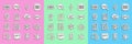 Set line NFT blockchain technology, Digital crypto art, Ethereum ETH, Document and, Binary code and cloud icon. Vector Royalty Free Stock Photo