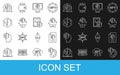Set line NFT Digital crypto art, contract, Monitor with store app, and icon. Vector