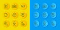 Set line NFT Digital crypto art, Cryptocurrency wallet, Cyber security, Monitor with store app, contract, and icon