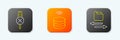 Set line No usb cable cord, Smart data server and Transfer files icon. Vector