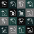 Set line OBJ file document, SVG, EPS, JS, HTML, OGG, PPT and XLS icon. Vector Royalty Free Stock Photo