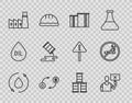 Set line Oil drop, Nature saving protest, industrial factory building, exchange, Barrel oil leak, and No Smoking icon