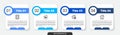 Set line Online real estate house, House with percant discount, under protection and . Business infographic template