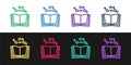 Set line Open book icon isolated on black and white background. Vector Illustration Royalty Free Stock Photo