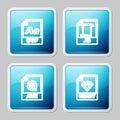 Set line OTF file document, JS, AVI and RUBY icon. Vector Royalty Free Stock Photo