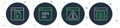 Set line Page with a 404 error, Browser exclamation mark, Software and MySQL code icon. Vector Royalty Free Stock Photo