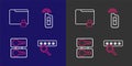 Set line Password protection, Casting keys, Car with remote and Folder and lock icon. Vector