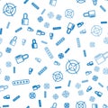 Set line Password protection, Target sport and Safe combination lock on seamless pattern. Vector