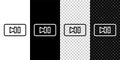 Set line Pause button icon isolated on black and white, transparent background. Vector Royalty Free Stock Photo