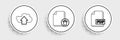 Set line PDF file document, Cloud upload and Delete icon. Vector Royalty Free Stock Photo