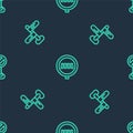 Set line Pedestrian crosswalk, Road traffic sign and Stop on seamless pattern. Vector Royalty Free Stock Photo