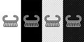Set line Pedicure brush or grater icon isolated on black and white, transparent background. Brush for cleaning nails for
