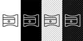 Set line Pencil sharpener icon isolated on black and white, transparent background. Vector Royalty Free Stock Photo