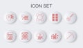 Set line Pickaxe, Smart contract, Blockchain technology, ASIC Miner, Bitcoin think, Cryptocurrency key, and cloud mining Royalty Free Stock Photo