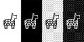 Set line Pinata icon isolated on black and white,transparent background. Mexican traditional birthday toy. Vector