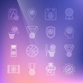 Set line Planning strategy concept, Basketball medal, Thoughts basketball, sport calendar, and, and Shield the icon Royalty Free Stock Photo