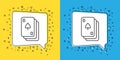 Set line Playing cards icon isolated on yellow and blue background. Casino gambling. Vector