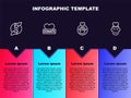 Set line Pleasant relationship, Donation and charity, Heart with animals footprint and Volunteer. Business infographic