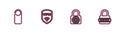 Set line Please do not disturb, Safe combination lock wheel, Shield with VPN wireless and Password protection icon