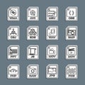 Set line PNG file document, MOV, BMP, M3U, 3DS, OBJ, WMA and WAV icon. Vector Royalty Free Stock Photo