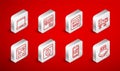 Set line Processor, Browser setting, Search engine, Computer monitor screen, Mobile Apps, Laptop, Python programming Royalty Free Stock Photo