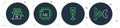 Set line Processor CPU, Algorithm, Chat bot and Neural network icon. Vector