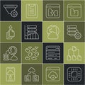 Set line Processor with CPU, Folder tree, Server and gear, Broken file, Server, Data, Web Hosting, export, Filter Royalty Free Stock Photo
