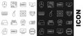 Set line Processor with CPU, Video graphic card, Web camera, SSD, Computer mouse, RAM, random access memory, and cooler Royalty Free Stock Photo