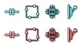 Set line Processor with microcircuits CPU, Electric circuit scheme, Electric circuit scheme and Electrical panel icon Royalty Free Stock Photo