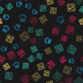 Set line Processor, Software, and Browser files on seamless pattern. Vector