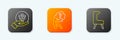 Set line Psychology, Psi, Head with question mark and Armchair icon. Vector