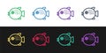 Set line Puffer fish icon isolated on black and white background. Fugu fish japanese puffer fish. Vector. Royalty Free Stock Photo