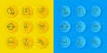 Set line Question and Answer, Telephone 24 hours support, Information, Clock, and Envelope with question mark icon
