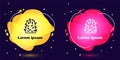 Set line Rabies virus disease microorganisms icon isolated on blue background. Abstract banner with liquid shapes