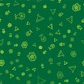 Set line Radioactive in location, Shield protecting from virus and Funnel or filter on seamless pattern. Vector Royalty Free Stock Photo